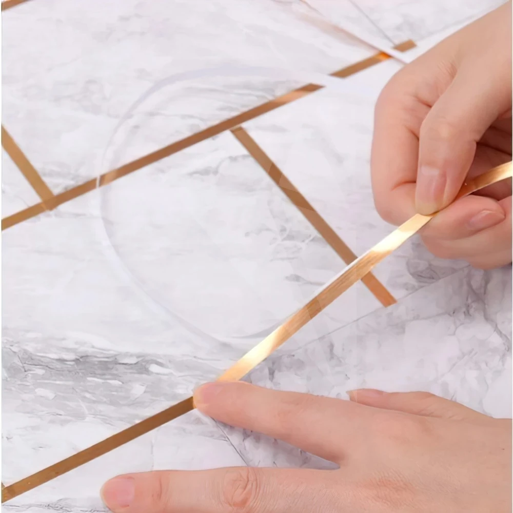 

Золотая лента 1 см, 50 м, красивая декоративная наклейка на плитку для ванной, кухни, 1 см, 50 м, Золотая лента для ванной комнаты, кухни, красивое украшение