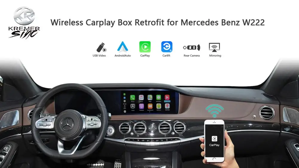 Aftermarket Wireless Carplay Smart Box for Mercedes Benz S Class W222