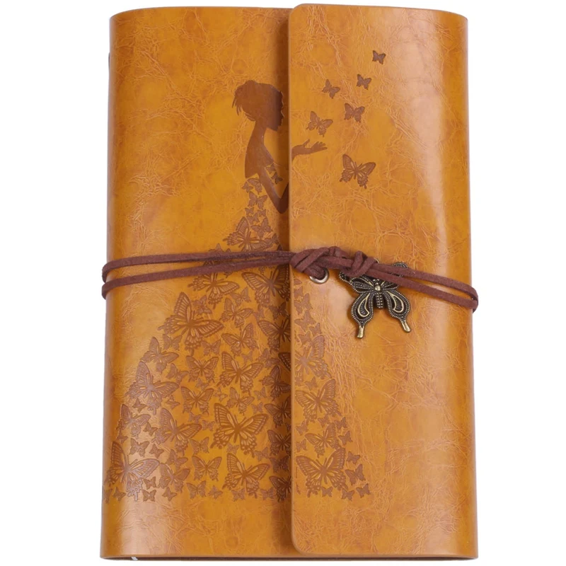 

HOT-Refillable Notebook Journals,A6 Leather Bound Travel Diary Art Drawing Sketchbook Journals to Write in for Women/Valentine
