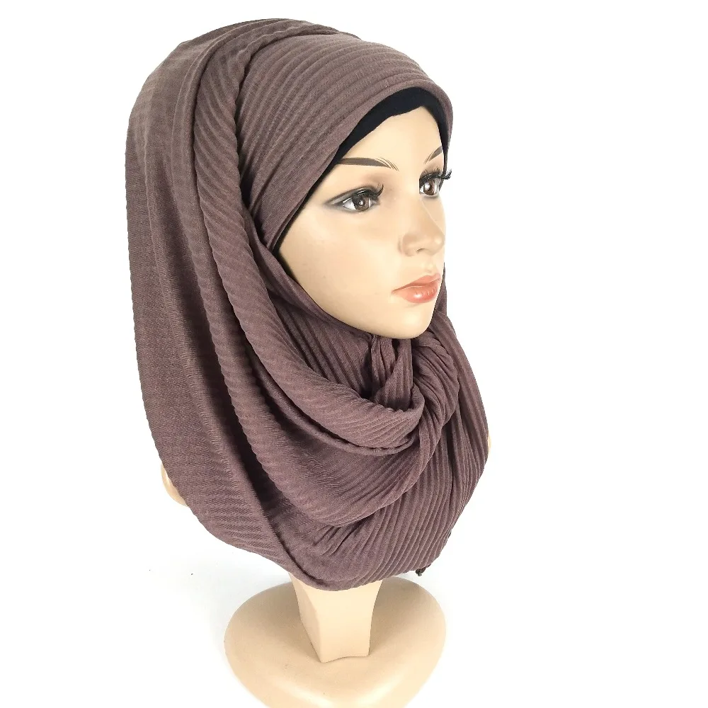 M9 10 шт. высокое качество твердые ребристые Джерси морщинка хиджаб шаль хлопок шарф/шарфы длинные макси обёрточная повязка на голову можно выбрать цвет