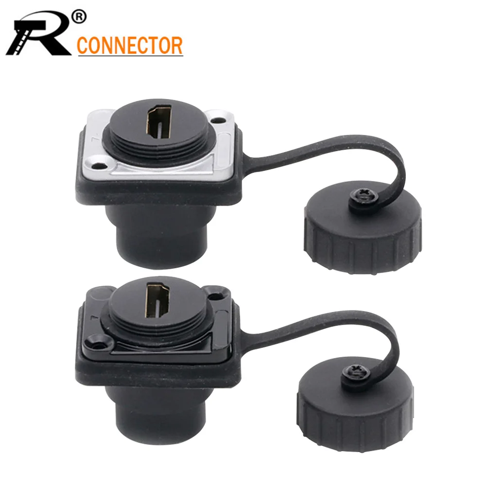 

4Pcs/Lot HDMI-Compatible Socket Female Cable Connector Adapter Panel Mount Chassis Connector Waterproof Female Socket