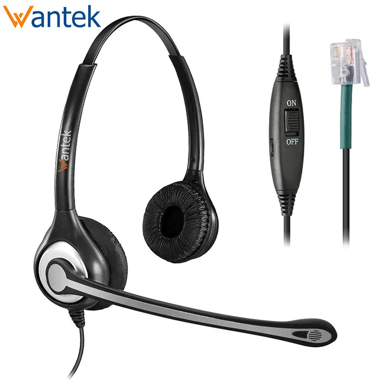 Wantek A602S1 телефонная гарнитура RJ9 w/микрофон с шумоподавлением офисные телефонные