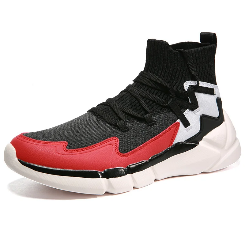 

PEAK Men's Fashion Casual Shoes Knitted Breathable Elastic Opening Walking Shoes Non-slip Wear-resistant Increased Sneakers