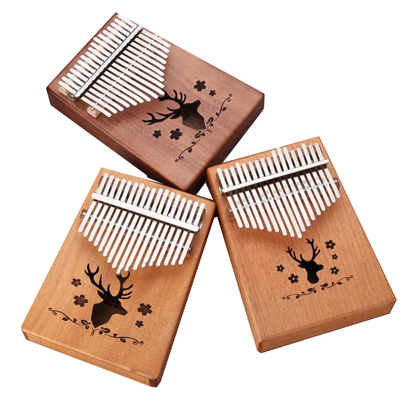 US $14.83 HighQuality Mahogany 17 Keys Kalimba Thumb Piano With Tuning hammer for beginner keyboard instrument Synthesizer
