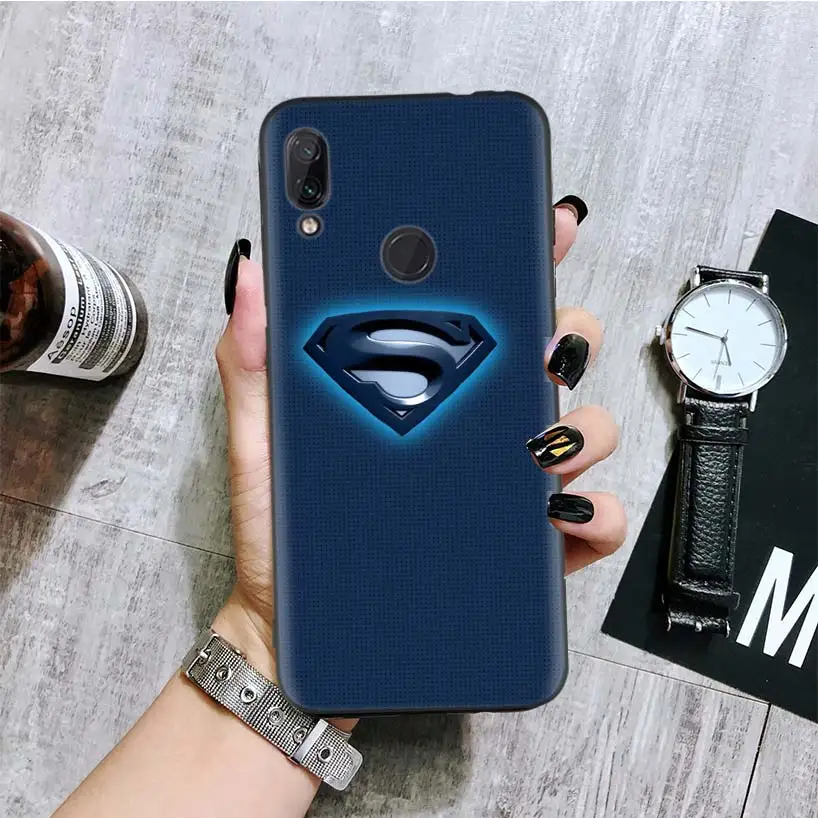 BA077-9 Чудесный Супермен логотип черная крышка чехол для телефона для Xiaomi Redmi Note фотоаппаратов моментальной печати 8 7 7S 7A 6 S2 GO K20 Pro 6A mi 6X 5X A1 CC 9 8 Coque - Цвет: BA077-9