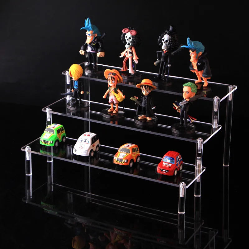  Clear acrylic cosmetics storage rack detachable Cartoon character ladder frame holder toy car model