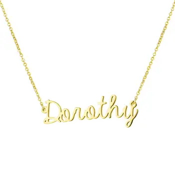 

Simple Fashion Gold Color Personalized Letter Necklace Stainless Steel Choker Custom Wedding Anniversary Party Jewelry