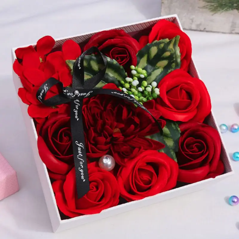 

1PC Rose Soap Flower Handmade Creative Flower Box Valentine's Day Teacher's Day Gift Home Garden Festive Party Supplies