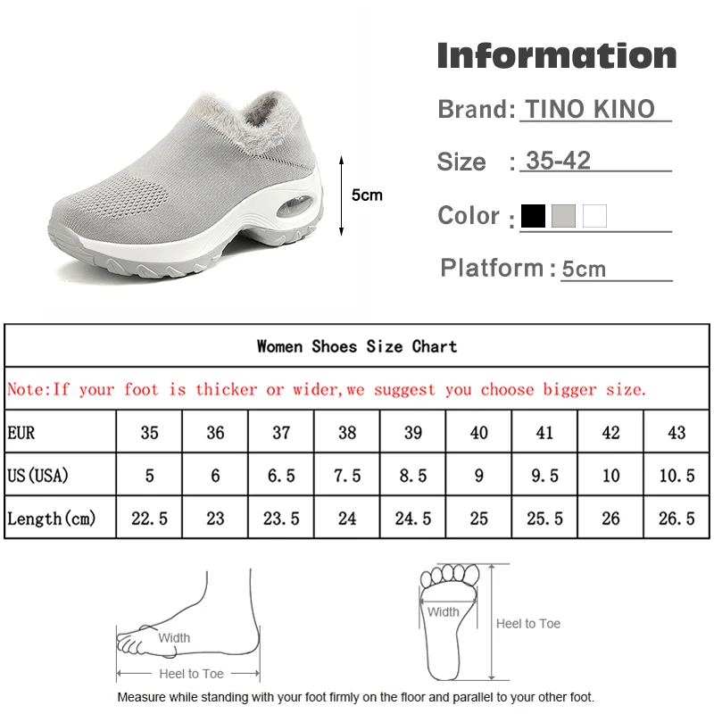 TINO KINO/женские зимние кроссовки из сетчатого материала на платформе; короткие плюшевые теплые женские слипоны; женская Вулканизированная Повседневная обувь; женская обувь размера плюс