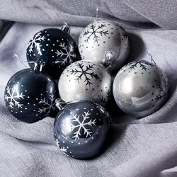 Новые 6 снежинки окрашенные шары Рождественская елка украшения подарок пластиковый шар висячая Праздничная декорация для вечеринки