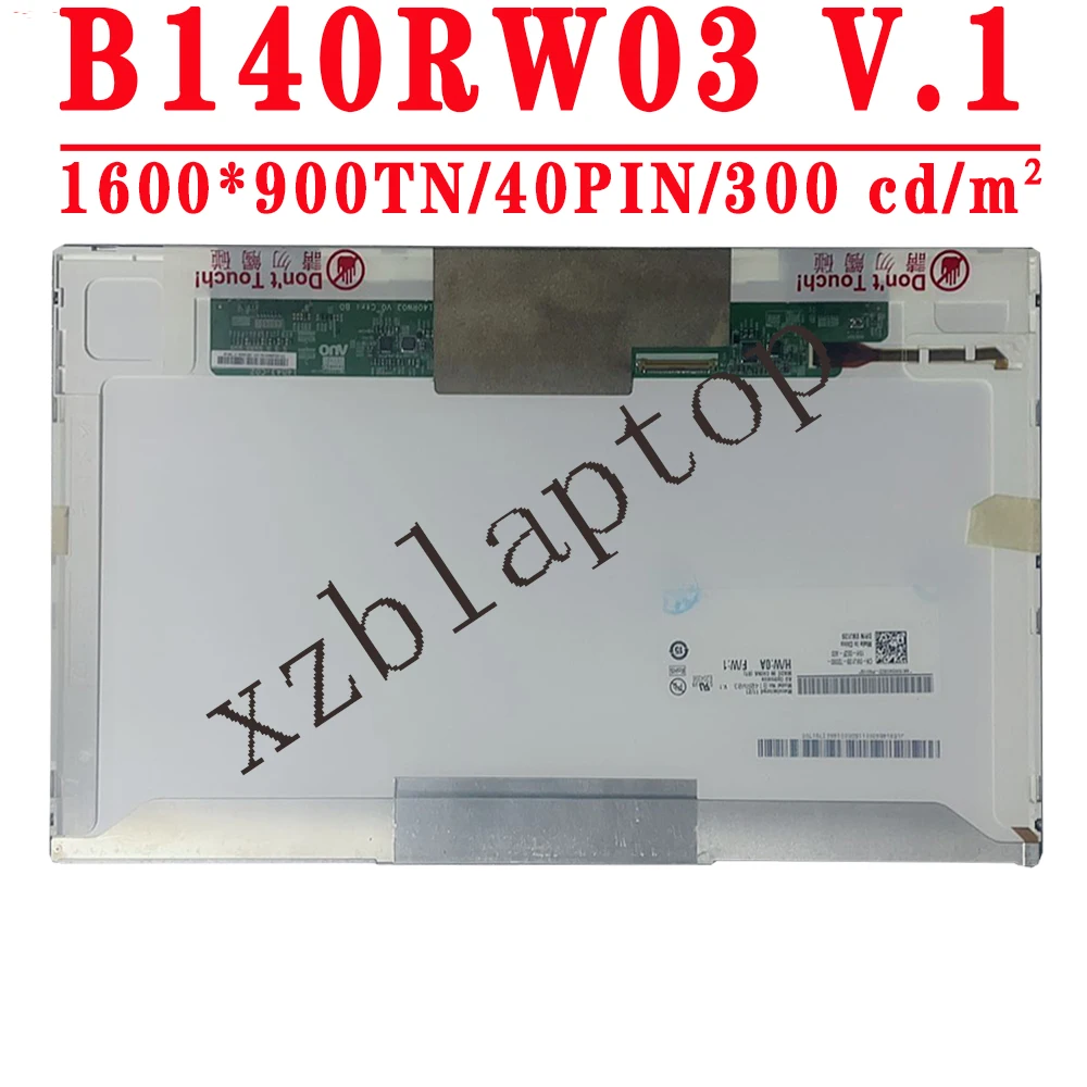 B140RW03 V.1 V1 14 0 дюймов 1600x900 TN LVDS 40 контактов 45% NTSC 60 Гц 300 cd/м² коэффициент
