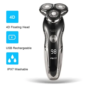 

Men Electric Shaver Travel Portable Washable 4D Floating Heads Razor Wet Dry Beard Trimmer Rechargeable Face Shaving Machine