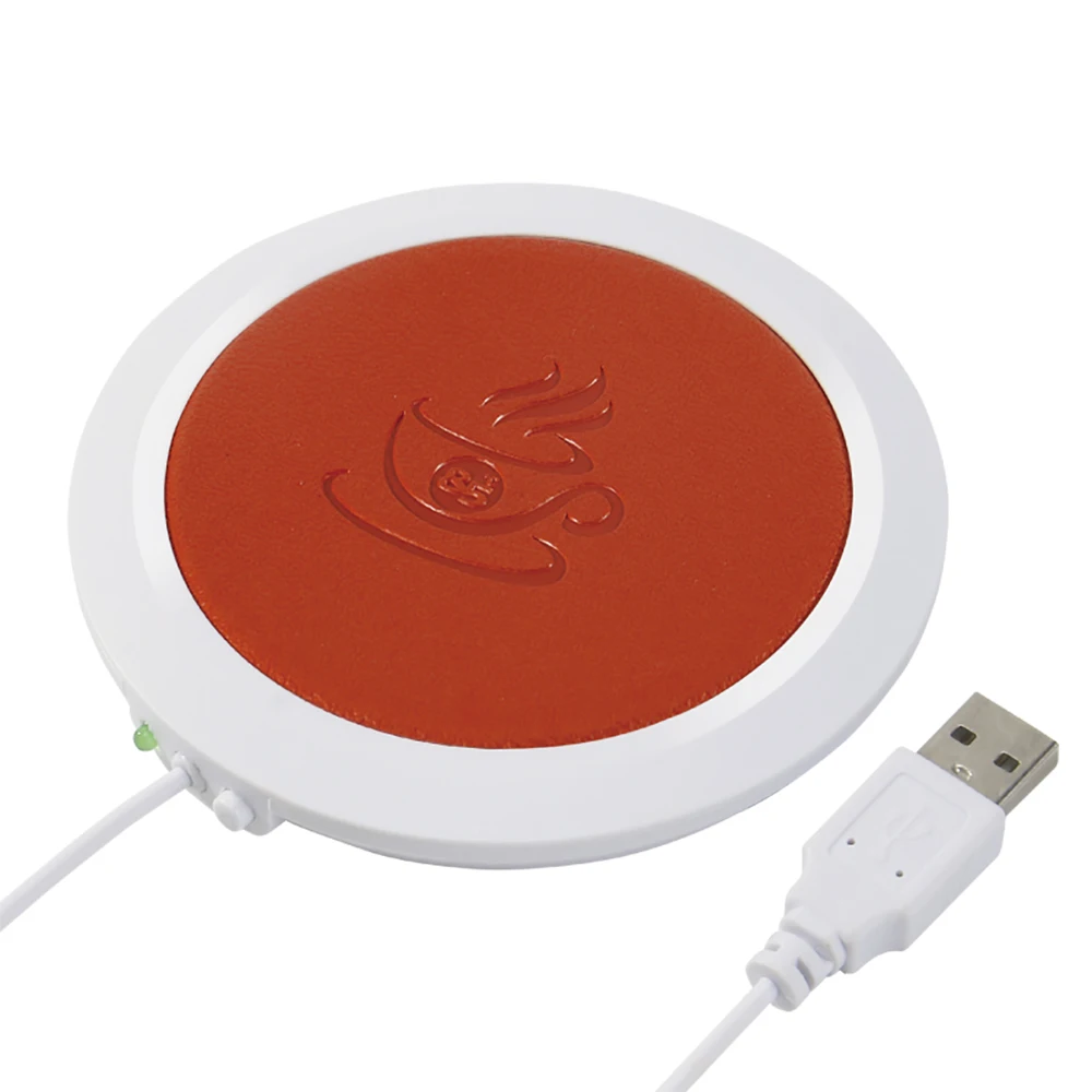 Usb-нагреватель кофе коврик для чашки с чаем грелка коврик нагревательное устройство OfficeWarmer коврик стол PU электрическая изоляция Coaster поддержка Прямая поставка - Цвет: Оранжевый