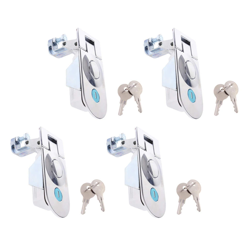 4x Compression Locks Latch Handle With Keys - LARGE Horsebox Toolbox Camper Trailer Truck 4WD
