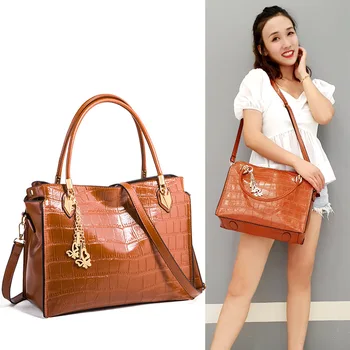 

Fashion Crocodile Women Handbag Pu Leather Ladies Hand Bags Luxury Handbags Women Bags Designer Shoulder Tote Bag for Women 2019