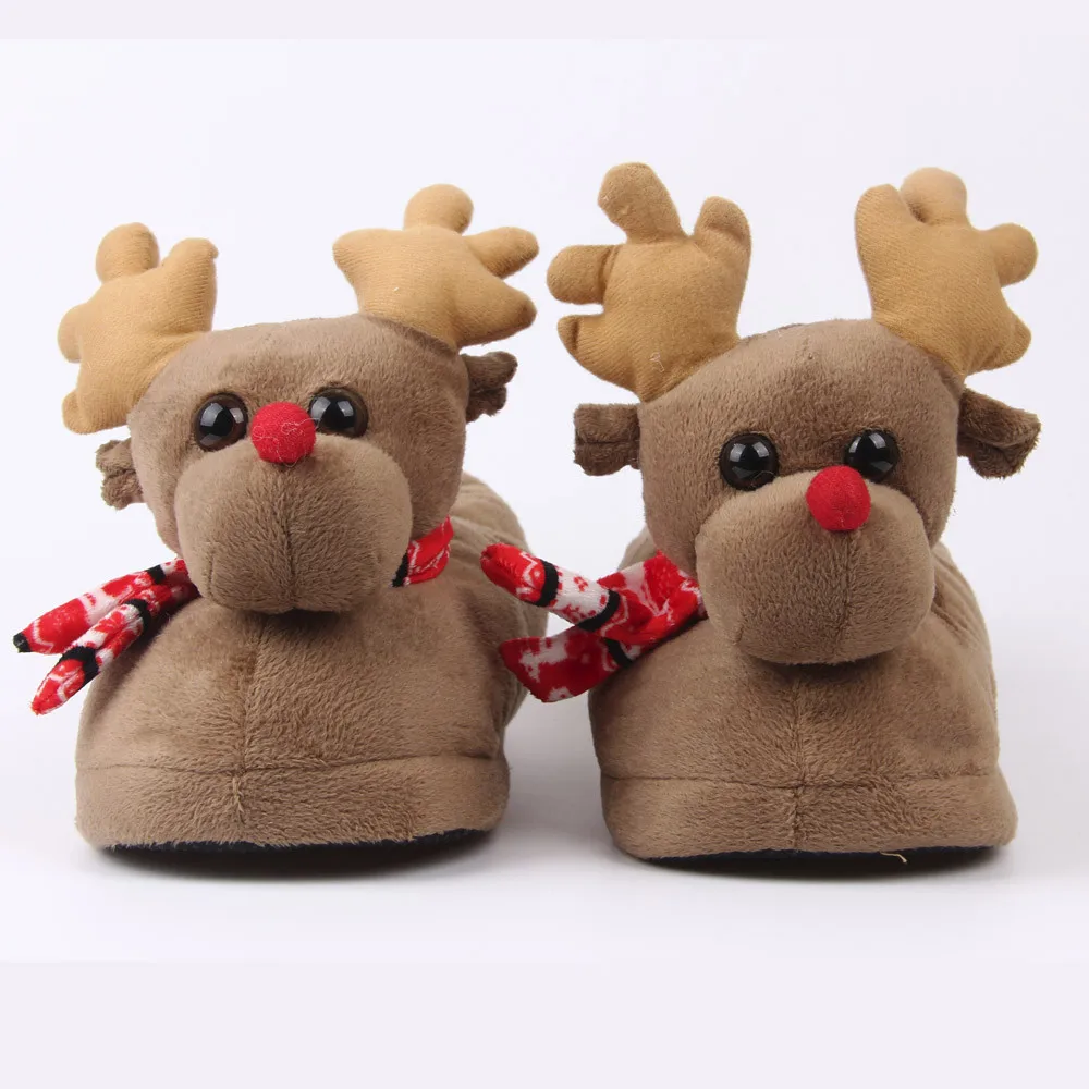 Домашние тапочки; Плюшевые тапочки; зимние теплые рождественские тапочки; женская обувь; Хлопковые женские тапочки; zapatos de mujer; F117 - Цвет: BW