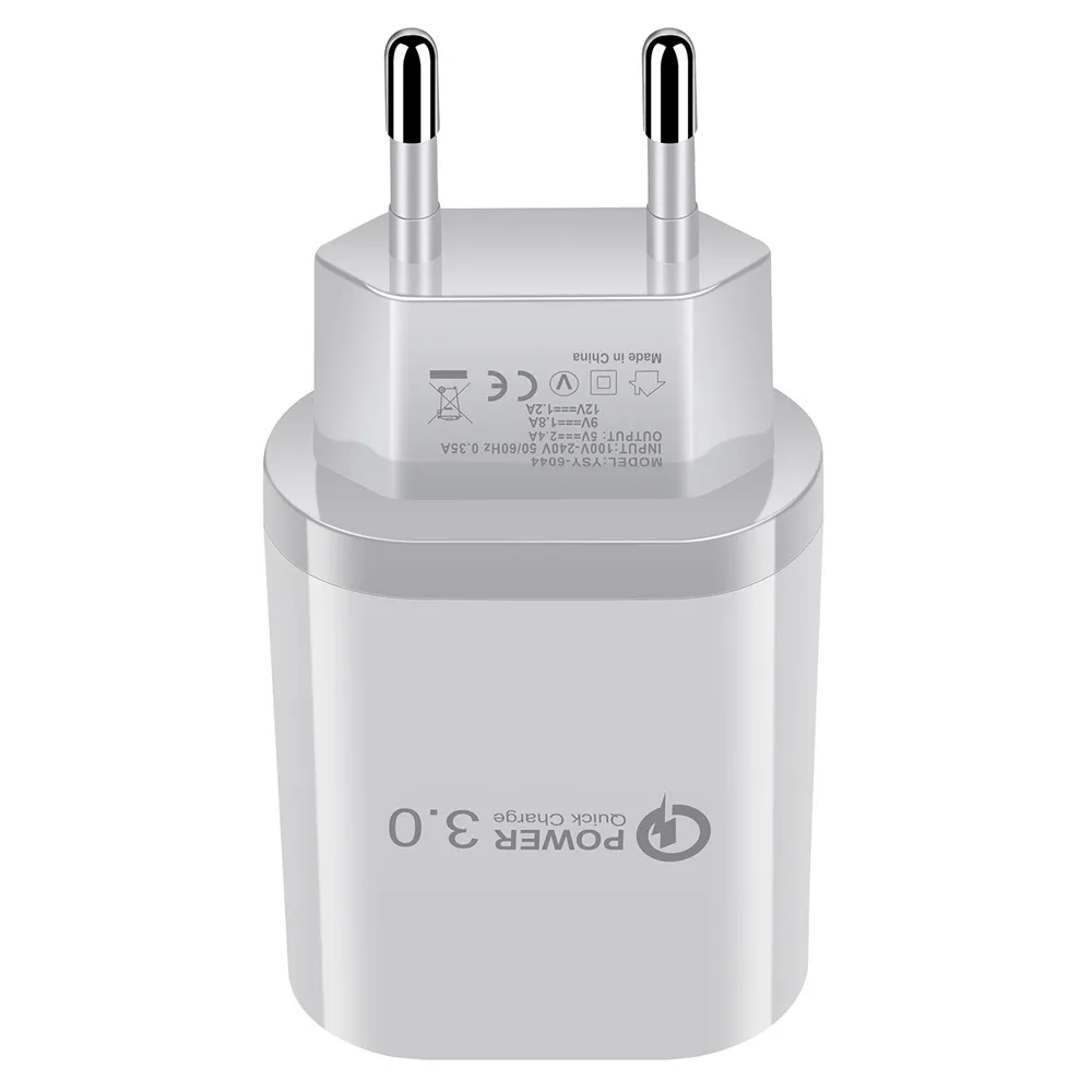 QC3.0 USB быстрое зарядное устройство быстрый адаптер для зарядки 18 Вт портативное Сетевое зарядное устройство ЕС США штекер для SAMSUNG IPHONE HUAWEI