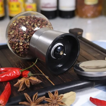 

2Pcs Stainless Steel Pepper Grinder Manual Pepper Mill Seasoning Bottle