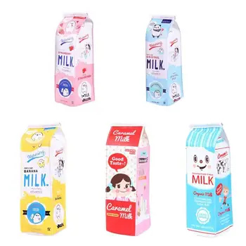 

Cartoon milk carton pen bag primary school students cute creative large-capacity pencil bag woman simple stationery pen box