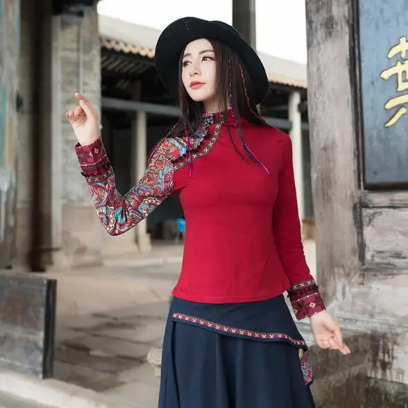 Женский пуловер с этническим рисунком 2018 женский осенне-зимний мексиканский