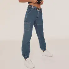 Винтажные женские джинсы для женщин, джинсы с высокой талией для мам, синие повседневные узкие брюки, Корейская уличная одежда, джинсовые брюки, джинсы хараюку#15