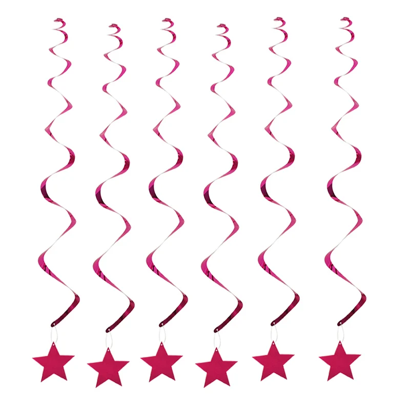 6 шт./компл. счастливый день рождения Swirls баннер звезда спиральный из ПВХ висящий орнамент для свадьбы День рождения макет сцены Декор поставки 8