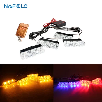 

4PCS 3 LED Car Signal Lamp 12V Rear Brake Stop Warning Lamp Car Truck Flash Emergency Flashing Warning Strobe Police Lights