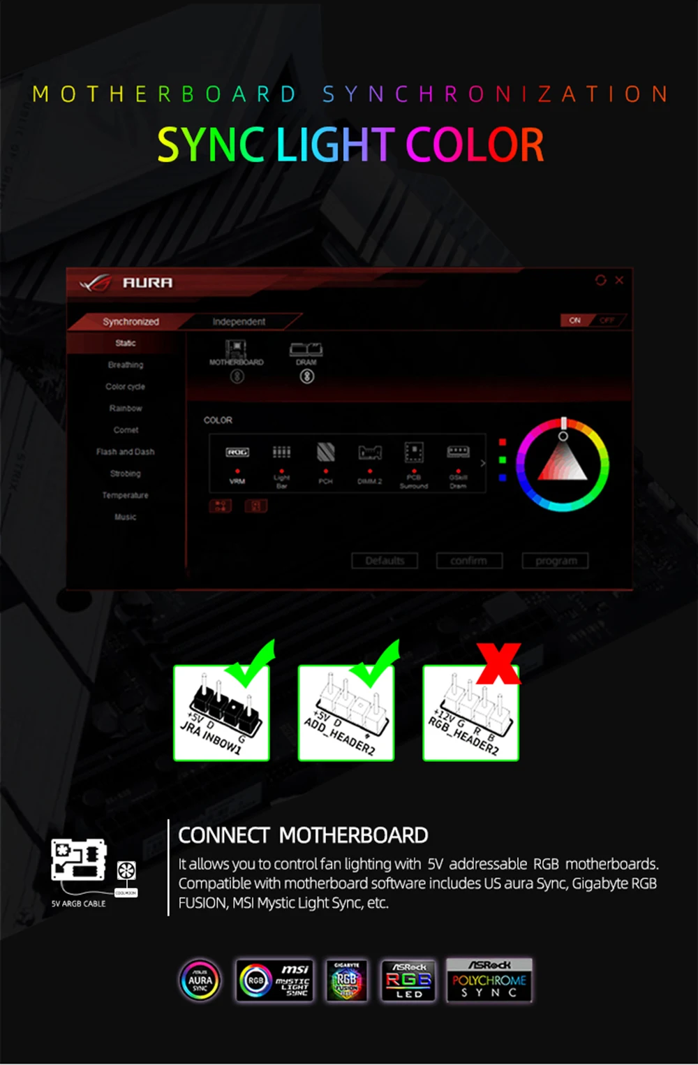Coolmoon rgb conduziu a luz suporte da