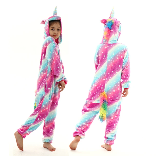 Hifot Camisón de Pijama Niña Manga Corta con Estampado de Unicornios para Niñas Pijamas de Unicornio de Princesa Ropa de Dormir