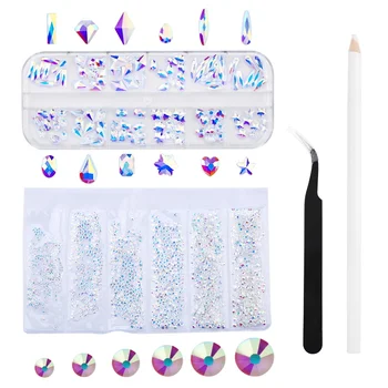 

AB crystal Nail Art Rhinestone Flat Bottom Mixed Shape DIY Nail Art 3D Decoration Garment Mix Rhinestone