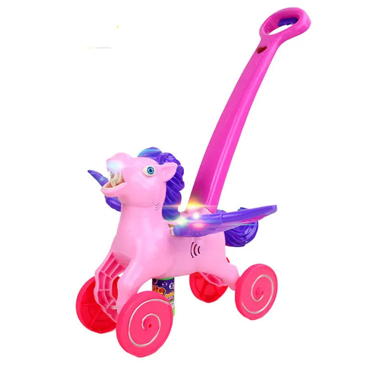 

CHILDREN'S Toy Douyin Bubble Machine Outdoor Cart Electric Music Sound And Light Blowing Bubbles Toy Car Unicorn