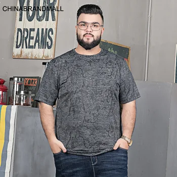 

Big Size Plus Fat Plus Men Ice Silk Short Sleeve T Shirt Fat Large Size Loose Fat Man Round Neck Half Sleeve T-shirt Shirt