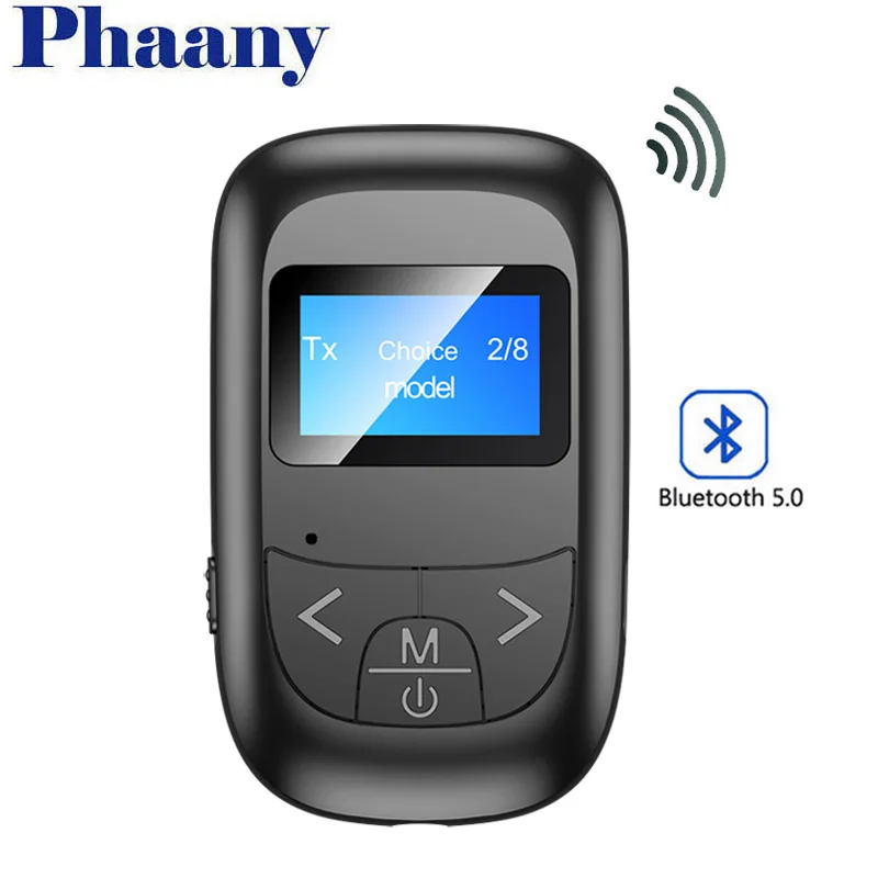 

Phaany Bluetooth 5.0 Transmitter Receiver Wireless Audio AUX LED Screen Adapter Music Receiver Bluetooth Adapter for PC TV