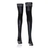 XXL Plus Size Thigh High Sexy Stockings For Women Sexy Latex Cosplay Medias Black Leather Clubwear Over Knee Silicone Stockings ► Photo 3/6