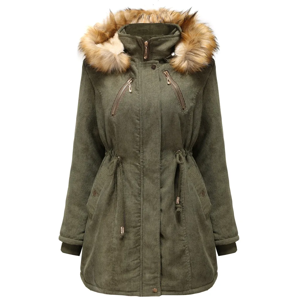 Парка женская куртка женская зимняя куртка женская теплая парка с капюшоном Женская куртка длинная парка 5 цветов плюс размер 3xl# J30 - Цвет: Army Green