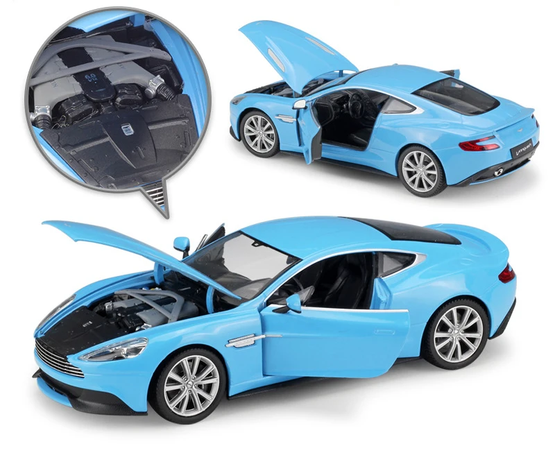 WELLY литая модель автомобиля 1:24 Масштаб спортивный автомобиль Aston Martin Vanquish симулятор металлический сплав гоночная игрушка автомобиль для мальчика Подарочная коллекция