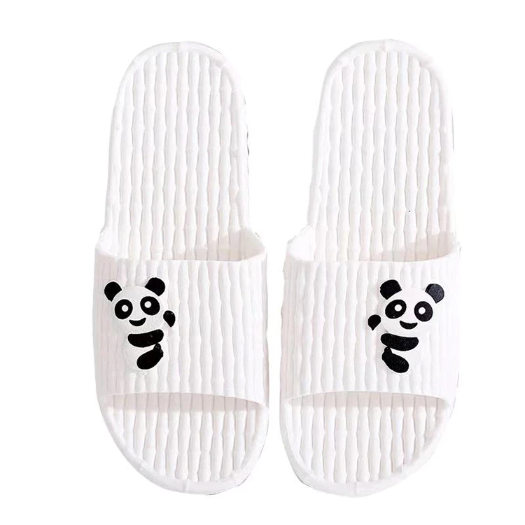 

Women Summer Solid Slippers Cartoon Panda Home Slippers Soft Flat Bathroom Slides Leisure Couple Slippers Beach Flip Flop