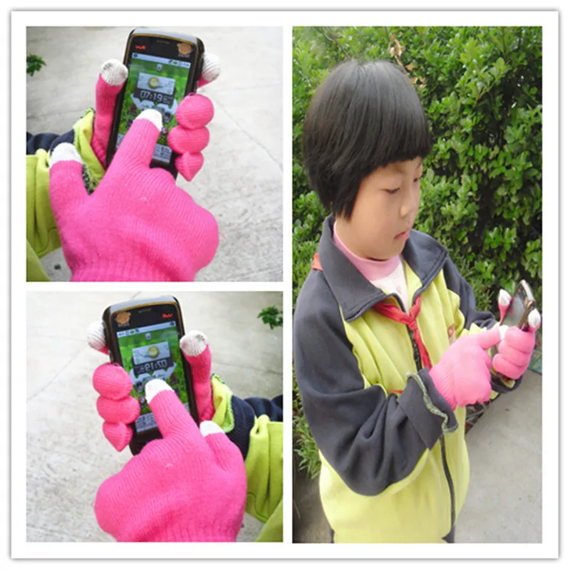 

Kids Touch Control Screen Touch Mobile Phone Gloves Children Touch Smartphone Young STUDENT'S Gloves Winter Warm Gloves