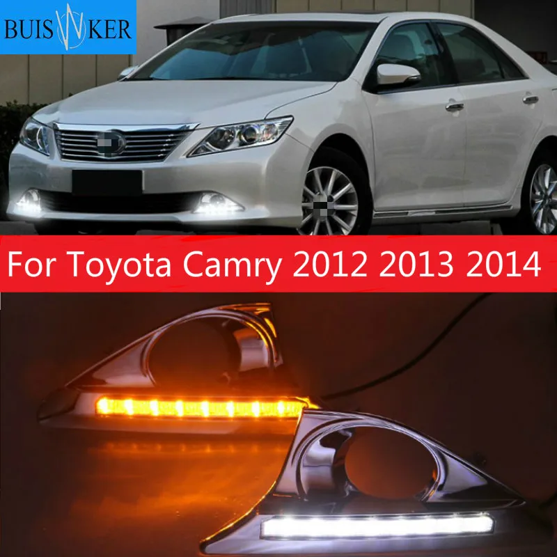 

LED DRL For Toyota Camry 2012 2013 2014 drl Daytime Running Light Front Bumper Driving Fog Lamp Daylight Headlight Accessories