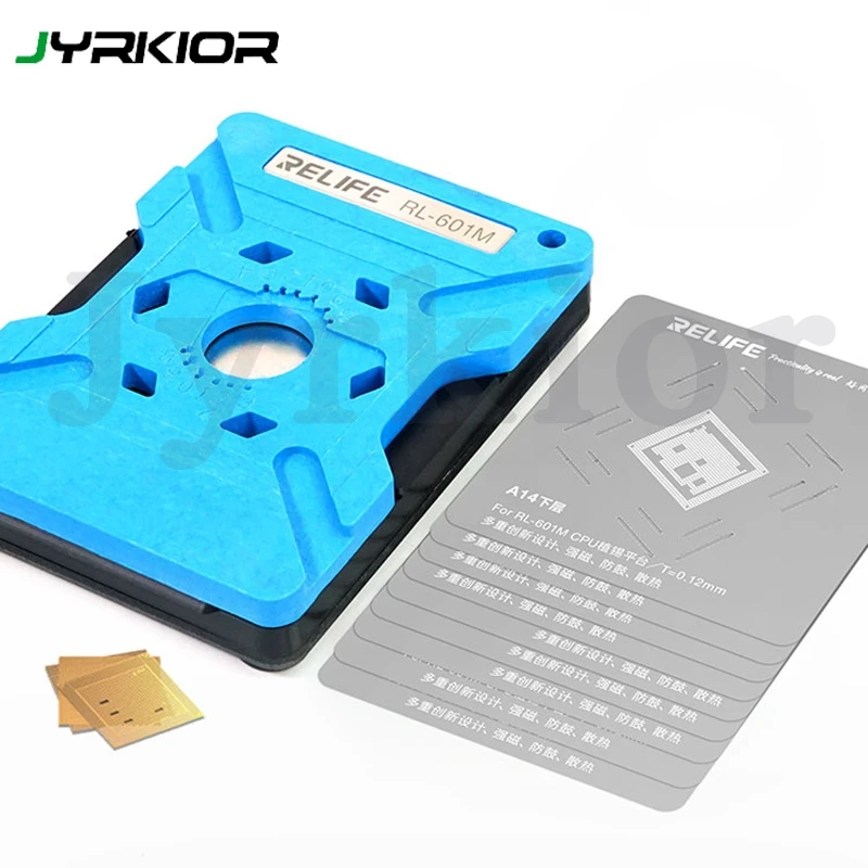 RELIFE RL-601M 7 in 1 Universal CPU Reballing Stencil Platform For iPhone 6-12 Pro Max IC Chip Planting Tin Template Fixture