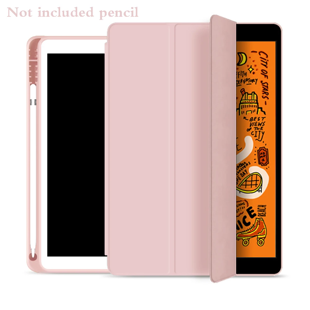 С карандашница tablet чехол для iPad mini5 силиконовый мягкий чехол для задней панели тонкий Pu умный чехол для сна для iPad Мини 5 A2133 A2124 - Цвет: pink