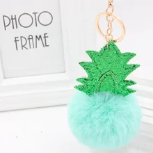 Pom Pom Keychain Sequin Christmas Tree Pineapple Shape Fluffy Key Chains Key Ring Imitation Rabbit Fur Female Bag Charm Trinket Pom Pom Keychain Sequin Christmas Tree Pineapple Shape Fluffy Key Chains Key Ring Imitation Rabbit Fur Female Bag Charm Trinket