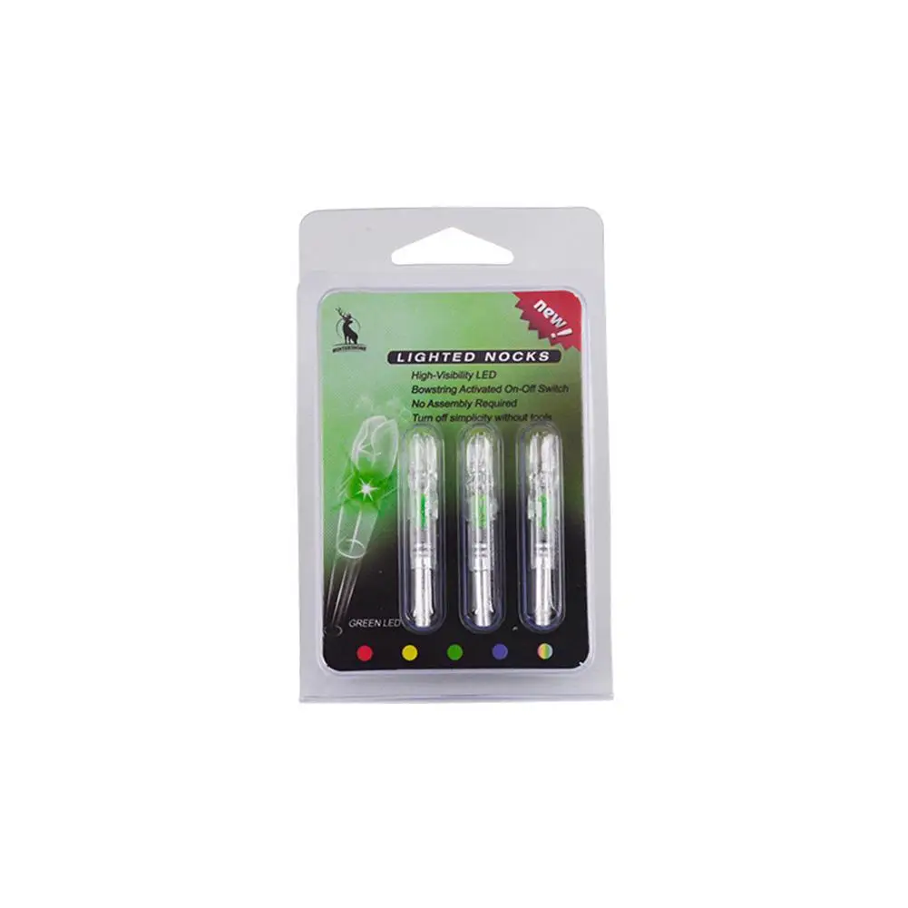 GloryStar 3pcs Automatically Lighted Bow String Activated LED Lighted Nock For ID 6.2 mm Archery Arrow Accessory