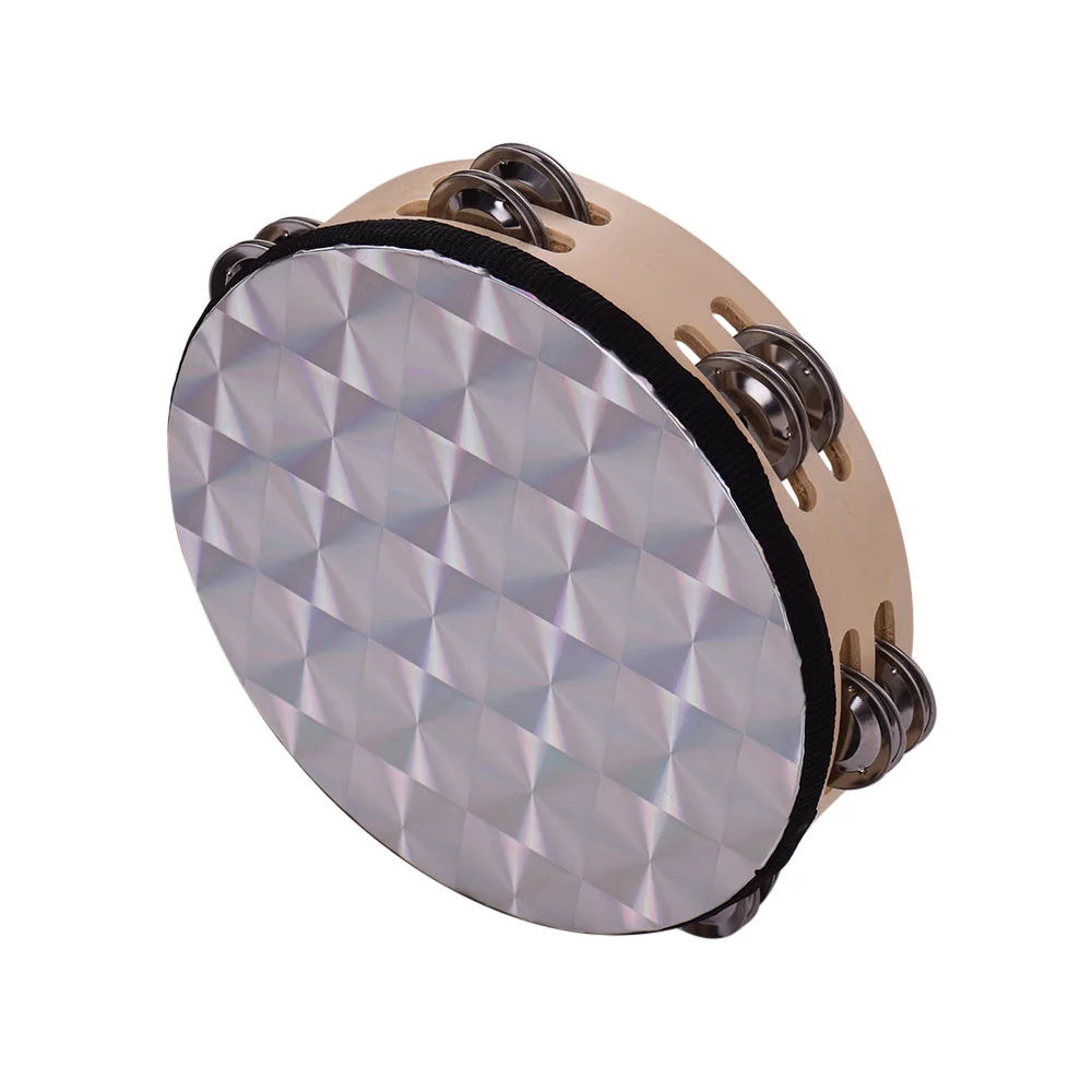 8 дюймовый Деревянный ручной барабан светящийся Бубер Колокольчик с двухрядной