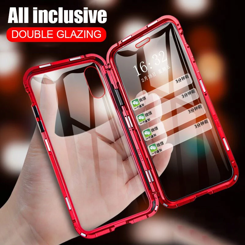best iphone 13 pro case Magnetic Double Side Glass Case For iphone 12 11 13 Pro Max XR X XS Max 7 8 6S Plus Tempered Glass 2-Layers Hybrid Full Protect best cases for iphone 13 pro 