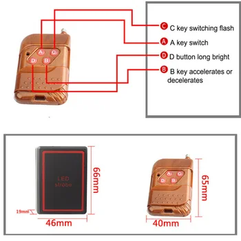 

Decor Light Bar With Control Box Wireless Remote 12V 16-LED Car Amber Strobe Dash