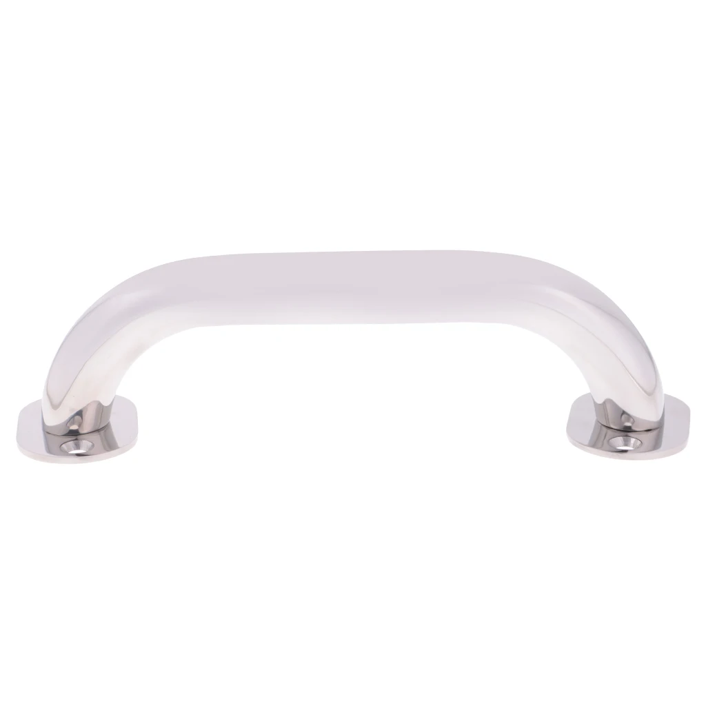 MagiDeal 6 x Polished Boat Round Handrail 9 Inch Grab Handle-Stainless Steel