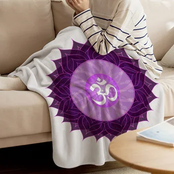 

Indian Mandala Meditation Purple Flower Abstract Throw Blanket Warm Microfiber Blanket Cartoon Blankets For Beds Home Decor