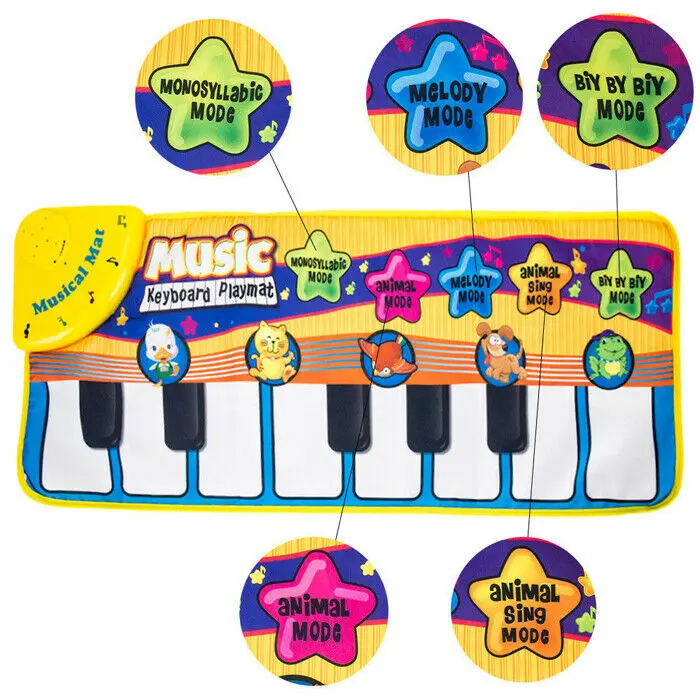 Детское пианино Музыкальный Игровой коврик животные звук музыкальная клавиатура ползающее Одеяло детский подарок коврик для обучения Электронные игрушки для детей