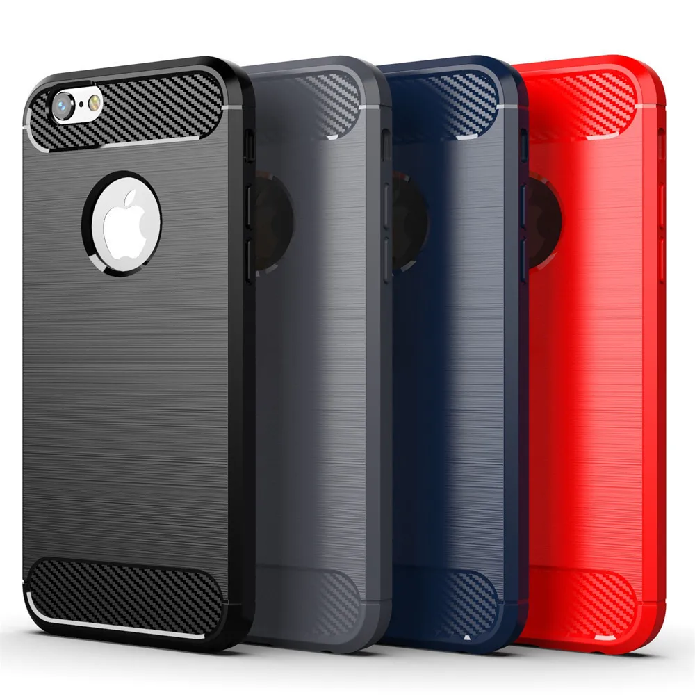 Per Apple Iphone 6 6 S Plus Custodia In Pelle Di Lusso In Fibra Di Carbonio Custodia Morbida In Silicone Custodia Per Iphone 6 6 S Iphone6 6P 6Sp Cust